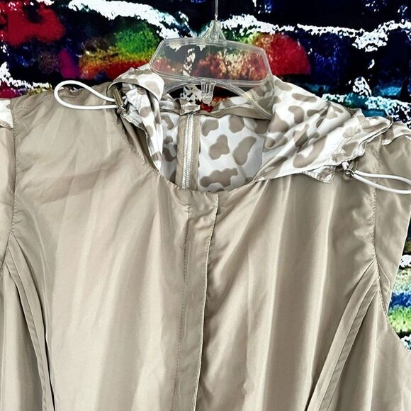 Sleeveless Animal Print Reversible Hooded Outdoor Vest Jacket Small - Picture 3 of 11